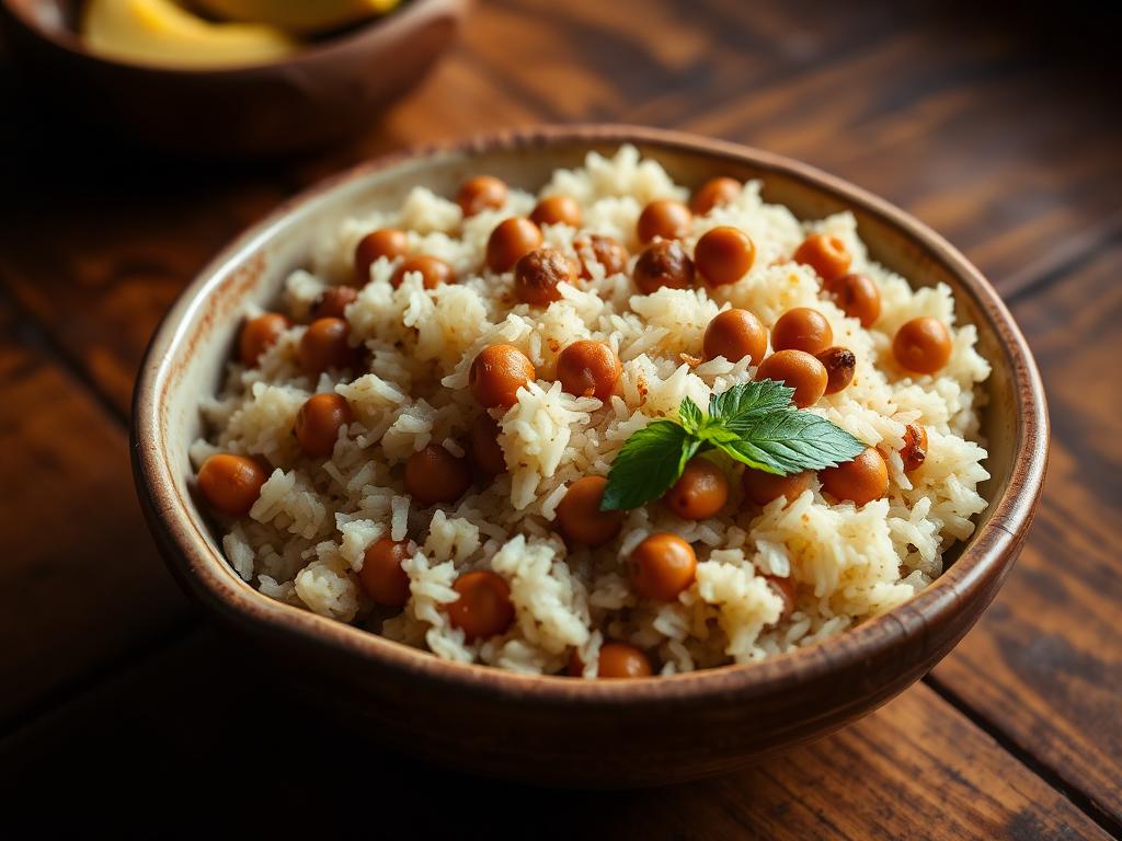 Arroz con guandú y coco
